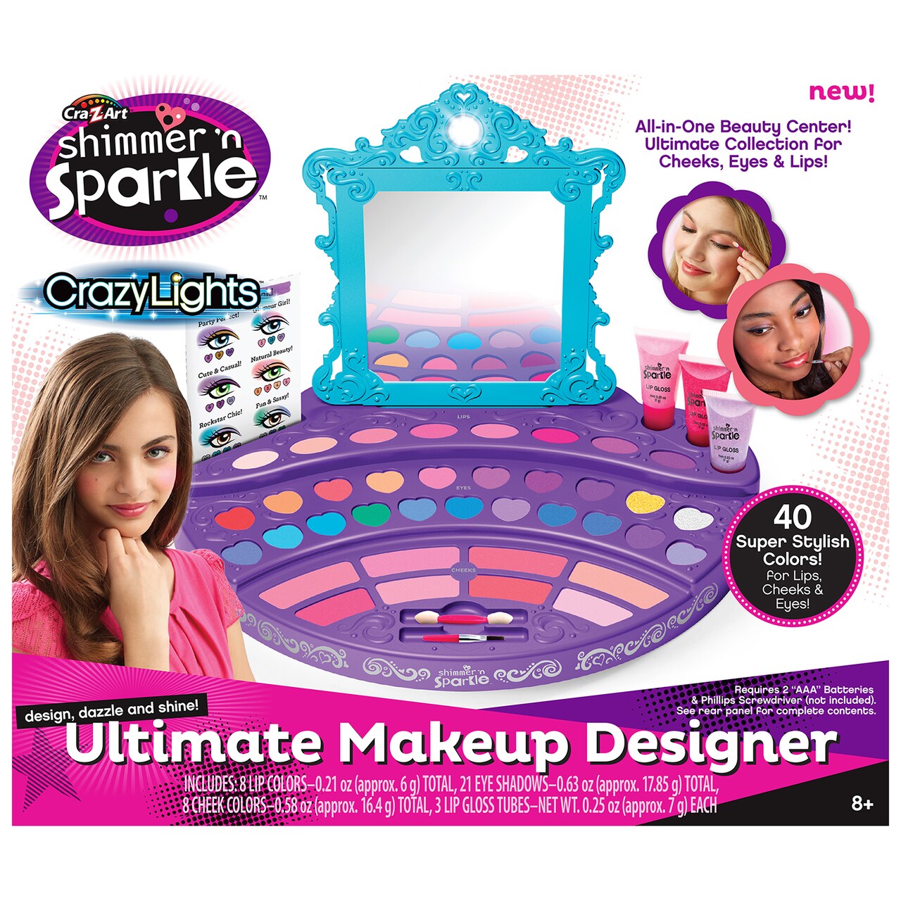 Cra-Z-Art Shimmer 'N Sparkle Crazy Lights Ultimate Make Up Designer Kit